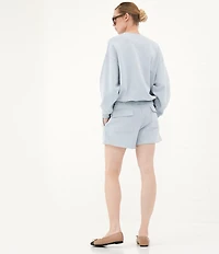 Le' AL.X Soft Organic Cotton Knit High Rise Cargo Coordinating Sweat Shorts