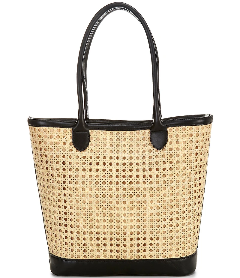 Le' AL.X Straw and Leather Tote Bag