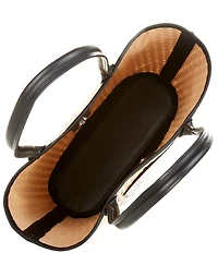 Le' AL.X Straw and Leather Tote Bag