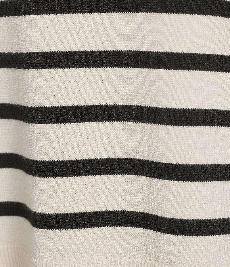 Le' AL.X Striped Crew Neck Long Sleeve Knit Coordinating Pullover Top