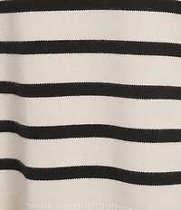 Le' AL.X Striped Crew Neck Long Sleeve Knit Coordinating Pullover Top