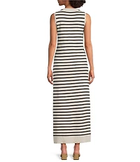 Le' AL.X Striped Crew Neck Sleeveless Knit Coordinating Maxi Dress
