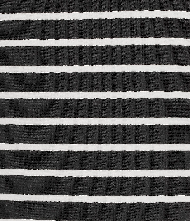 Le' AL.X Striped Print Crew Neck Short Sleeve Midi Dress