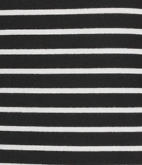 Le' AL.X Striped Print Crew Neck Short Sleeve Midi Dress