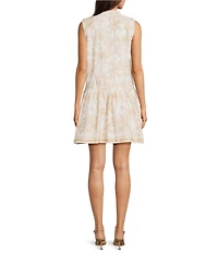 Le' AL.X Toile Printed Sleeveless Drop Waist Mini Dress