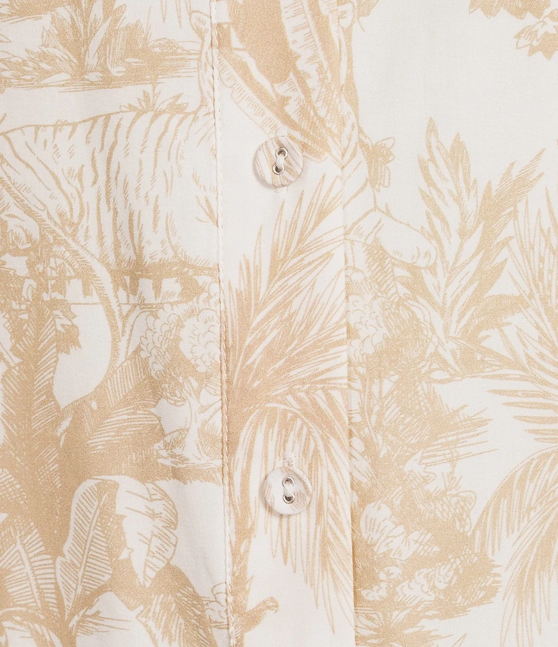 Le' AL.X Toile Printed Sleeveless Drop Waist Mini Dress