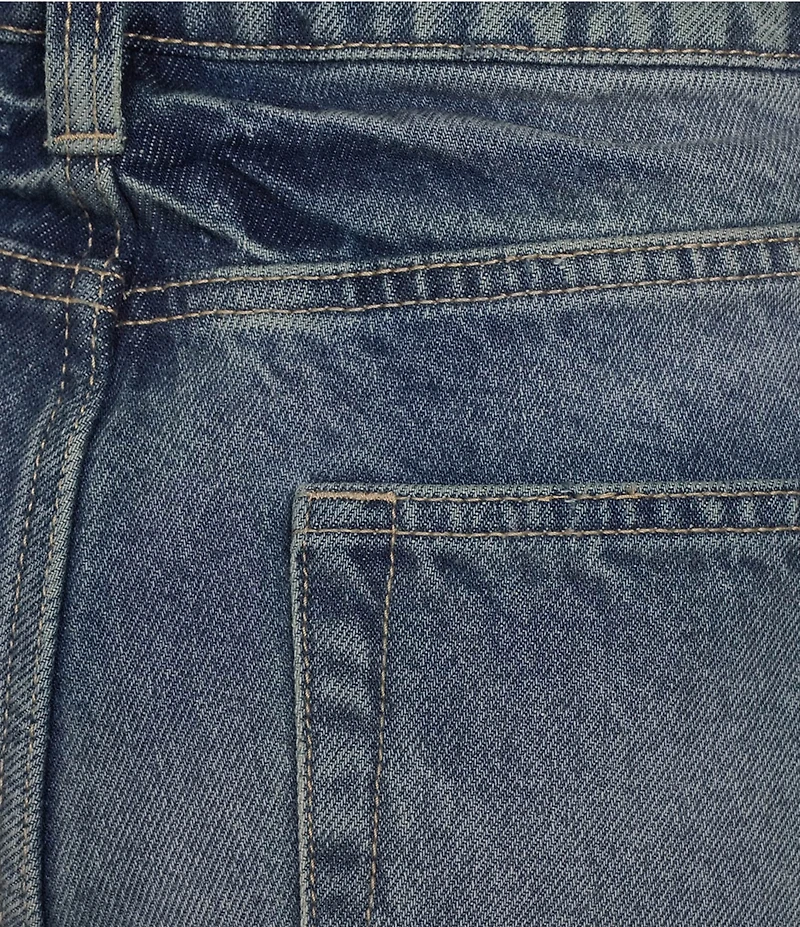 Le' AL.X Washed Woven Denim Mid Rise Tie Waist Distressed Bermuda Jean Shorts