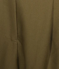 Le' AL.X Woven Crepe High Rise Coin Pocket Pleated Pointed Hem Trousers