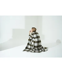 Le' AL.X Woven Plaid Print Notch Lapel Long Sleeve Double Breasted Long Line Blazer Coordinating Trench Coat
