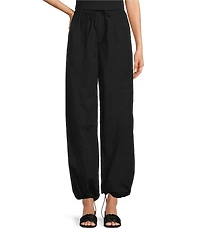 Le' AL.X Woven Ripstop Mid Rise Drawcord Leg Parachute Pants