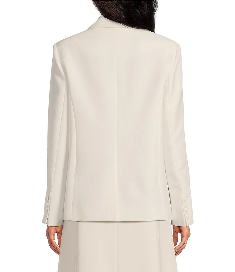 Le' AL.X Woven Suiting Notch Lapel Long Sleeve Button Front Flap Pocket Mid Length Coordinating Blazer