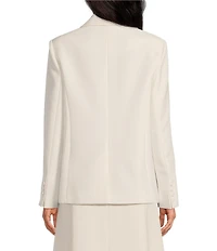 Le' AL.X Woven Suiting Notch Lapel Long Sleeve Button Front Flap Pocket Mid Length Coordinating Blazer
