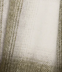 Le' AL.X Woven Wool Blend Plaid Oversized Fringe Trim Coordinating Scarf