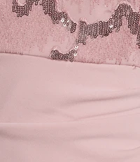 Le Bos Boat Neck Cap Sleeve Fit and Flare Long Dress