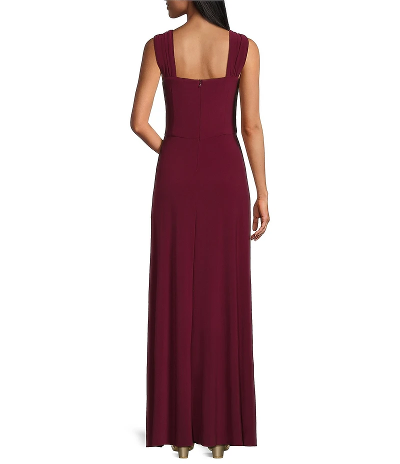 Le Bos Embroidered 3/4 Sleeve Square Neck 2-Piece Jacket Dress