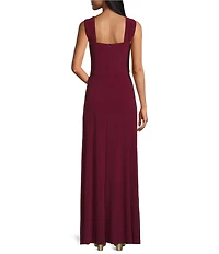 Le Bos Embroidered 3/4 Sleeve Square Neck 2-Piece Jacket Dress