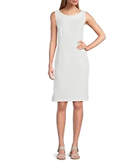 Le Bos Pearl Trim Crinkle Knit 3/4 Sleeve Jacket Dress