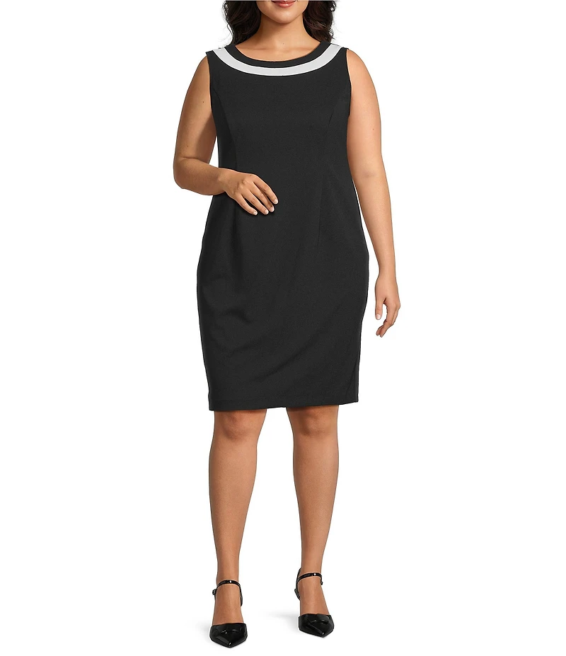 Le Bos Plus Size Two Tone Loop Trim 2-Piece Jacket Dress