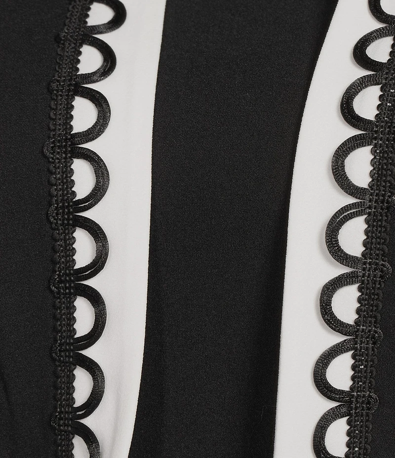 Le Bos Plus Size Two Tone Loop Trim 2-Piece Jacket Dress