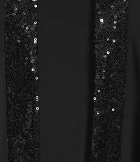 Le Bos Round Neck 3/4 Sleeve Sequin Trim Duster 3-Piece Pantsuit Set