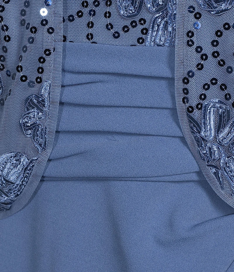 Le Bos Sequin ITY 3/4 Sleeve 2-Piece Jacket Dress Set