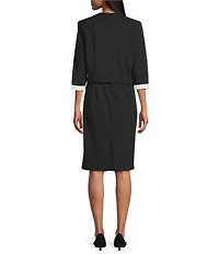 Le Bos Two Tone Loop Trim 2-Piece Jacket Dress