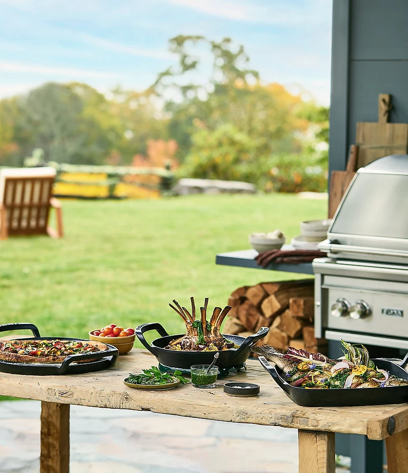 Le Creuset 10#double; Enameled Cast Iron Alpine Outdoor Skillet