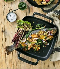 Le Creuset 12#double; Enameled Cast Iron Alpine Outdoor Square Grill Basket