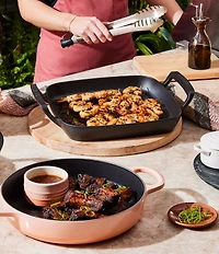 Le Creuset 12#double; Enameled Cast Iron Alpine Outdoor Square Grill Basket