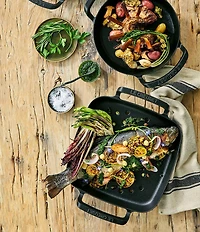Le Creuset 12#double; Enameled Cast Iron Alpine Outdoor Square Grill Basket