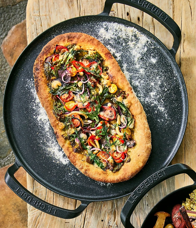 Le Creuset 15#double; Enameled Cast Iron Alpine Outdoor Pizza Pan