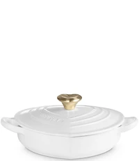 Le Creuset Cast Iron Traditional Heart Dish 1.25-Quart with Light Gold Heart Knob