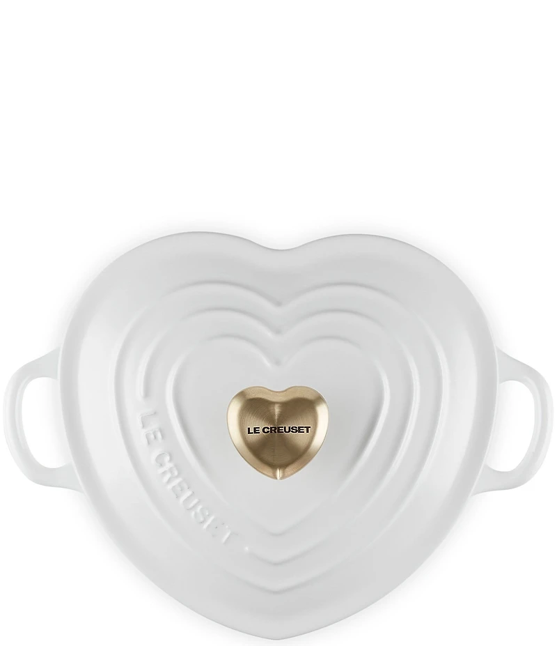Le Creuset Cast Iron Traditional Heart Dish 1.25-Quart with Light Gold Heart Knob