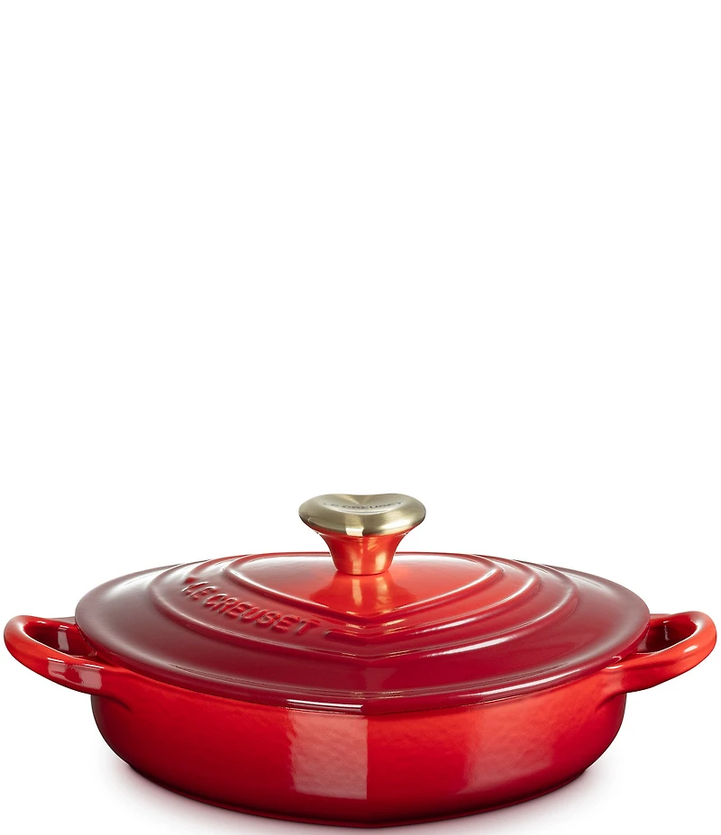 Le Creuset Cast Iron Traditional Heart Dish 1.25-Quart with Light Gold Heart Knob