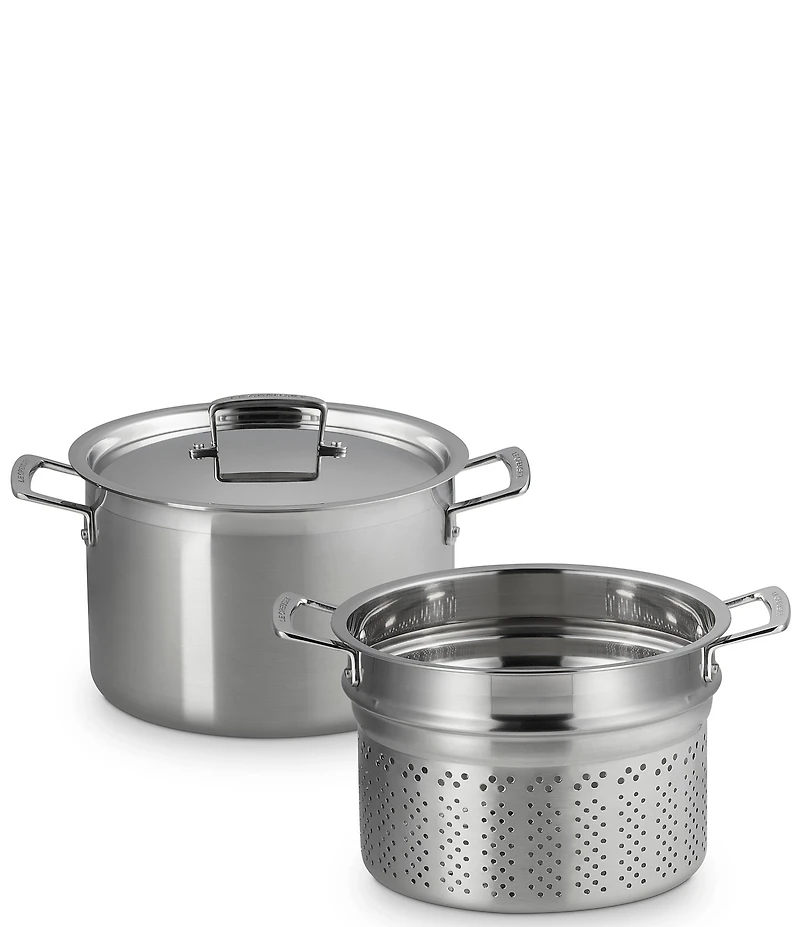 Le Creuset Classic Stainless Steel Deep Round Pasta Pot & Sieve, 7.5 Qt.