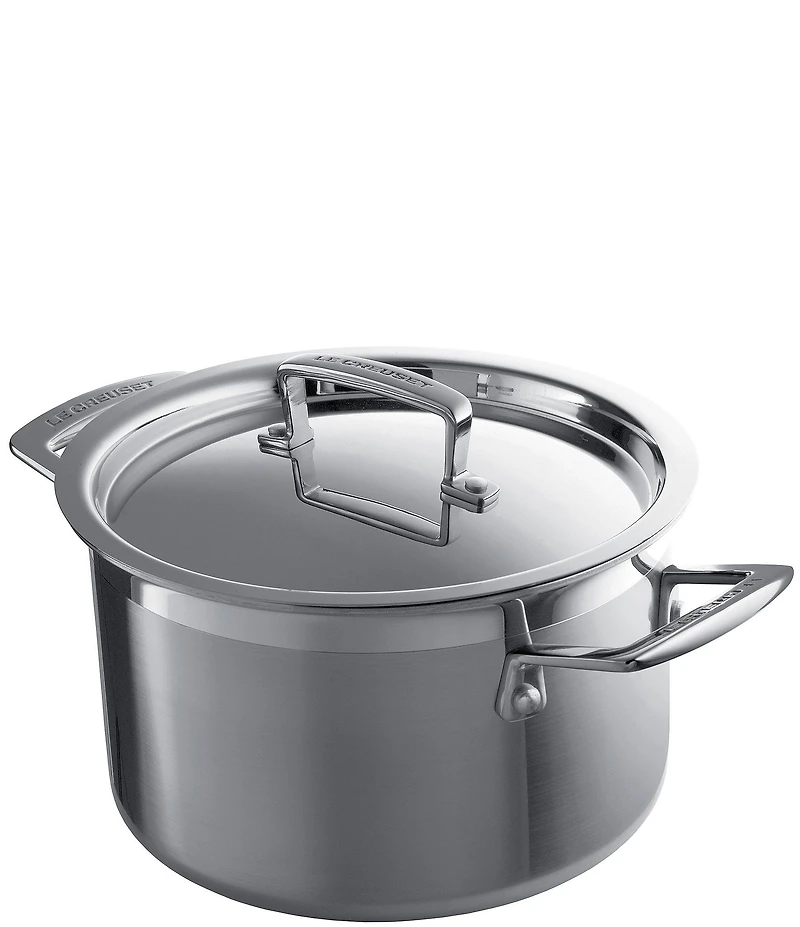 Le Creuset Classic Stainless Steel Deep Round Stockpot, 6.25 Qt.