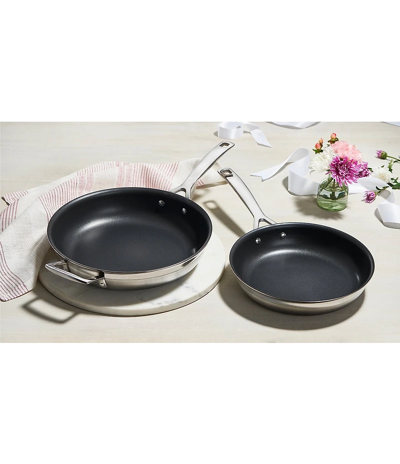 Le Creuset Classic Stainless Steel Set of 2 Nonstick Fry Pans