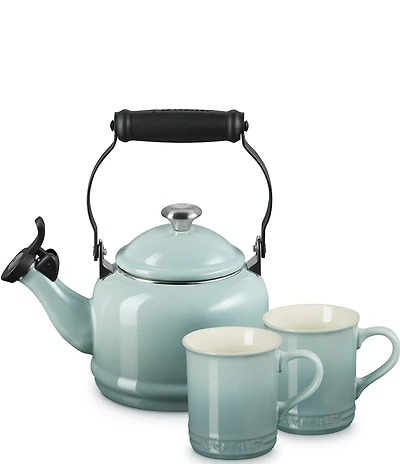 Le Creuset Demi Kettle w/ Stainless Steel Knob and Mugs Set