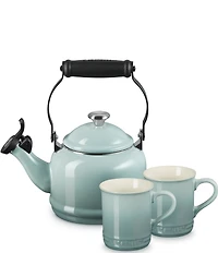 Le Creuset Demi Kettle w/ Stainless Steel Knob and Mugs Set