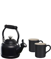 Le Creuset Demi Kettle w/ Stainless Steel Knob and Mugs Set