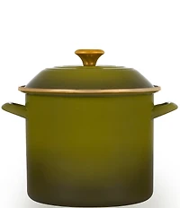 Le Creuset Enamel On Steel Stockpot with Gold Knob, 10-Quart- Olive