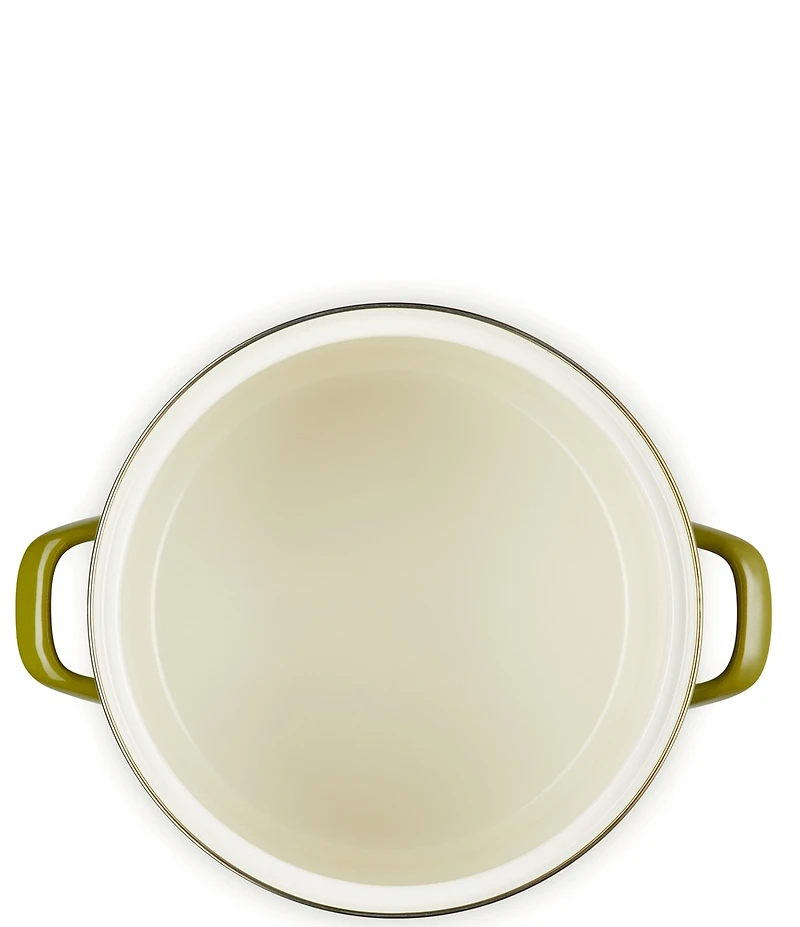 Le Creuset Enamel On Steel Stockpot with Gold Knob, 10-Quart- Olive