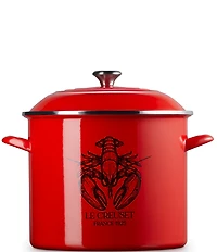 Le Creuset Enamel Steel 20-Quart Covered Lobster Seafood Stockpot- Carmin