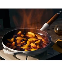 Le Creuset Enameled Cast Iron Alpine Wood Handle Fry Pan, 10.25#double;