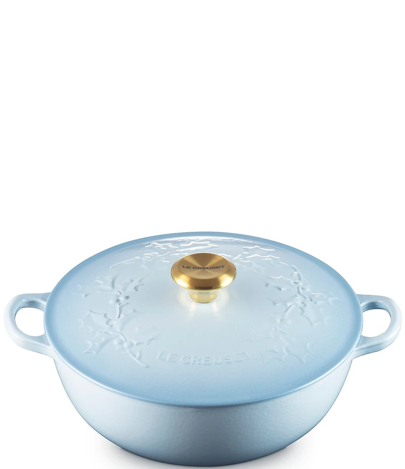 Le Creuset Enameled Cast Iron Holly Collection Traditional Chef's Oven with Lid, 4.5-Quart