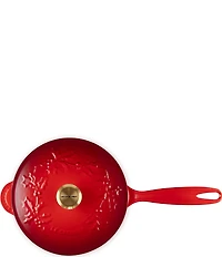 Le Creuset Enameled Cast Iron Holly Collection Traditional Saucier with Lid, 2.25 Qt.