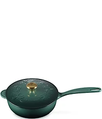 Le Creuset Enameled Cast Iron Holly Collection Traditional Saucier with Lid, 2.25 Qt.