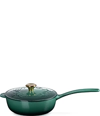 Le Creuset Enameled Cast Iron Holly Collection Traditional Saucier with Lid, 2.25 Qt.