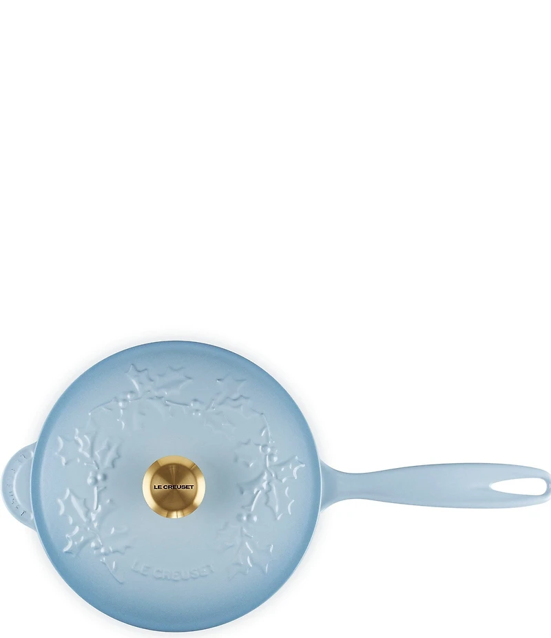 Le Creuset Enameled Cast Iron Holly Collection Traditional Saucier with Lid, 2.25 Qt.