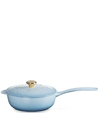 Le Creuset Enameled Cast Iron Holly Collection Traditional Saucier with Lid, 2.25 Qt.